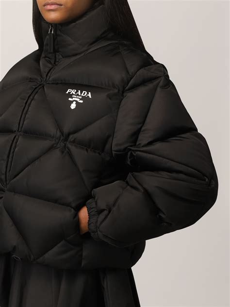 prada womens leather coats|Prada nylon jacket women's.